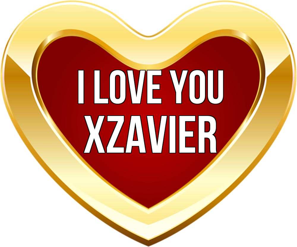 Greetings card с именем, Xzavier I love you из краски Greetings with text for free download 