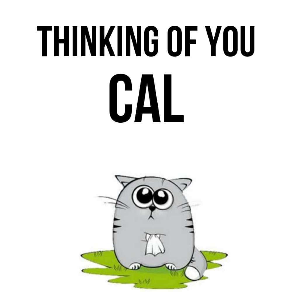 Greetings card с именем, Cal Thinking of you тоска с платочком Greetings with text for free download 