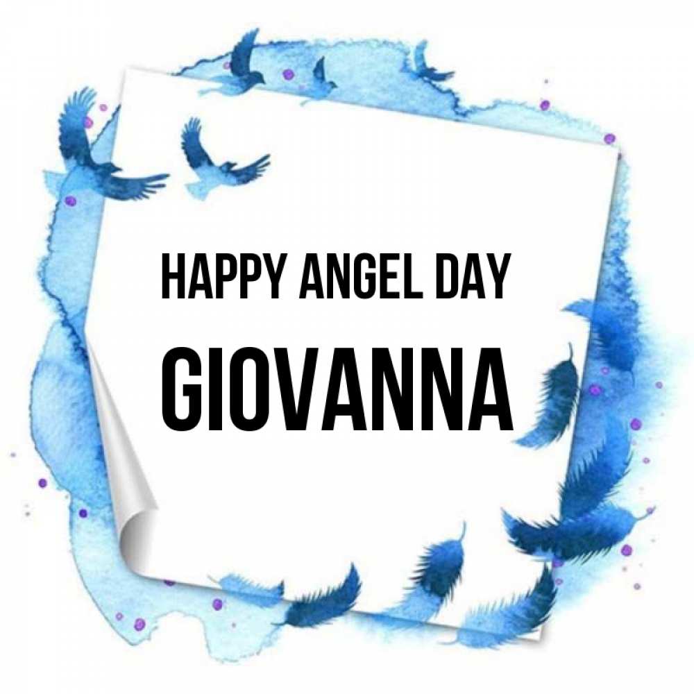 Greetings card с именем, Giovanna happy angel day красивые птицы летят Greetings with text for free download 