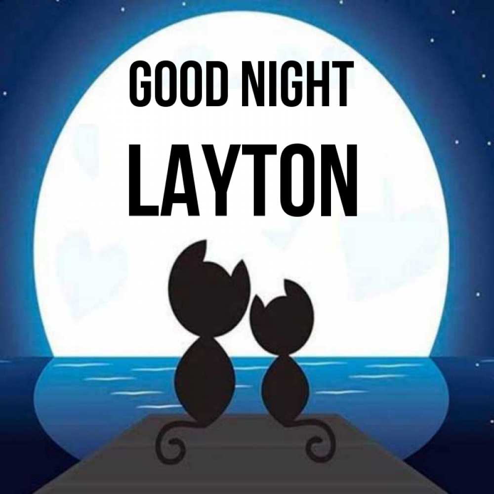 Greetings card с именем, Layton Good night луна море мост Greetings with text for free download 