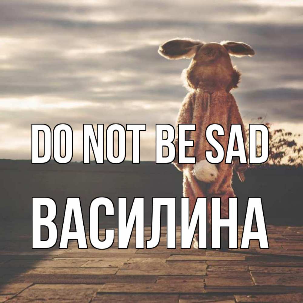 Greetings card с именем, Василина Do not be sad со спины Greetings with text for free download 