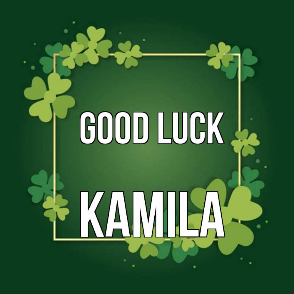 Greetings card с именем, Kamila Good luck квадратная рамка 3 Greetings with text for free download 