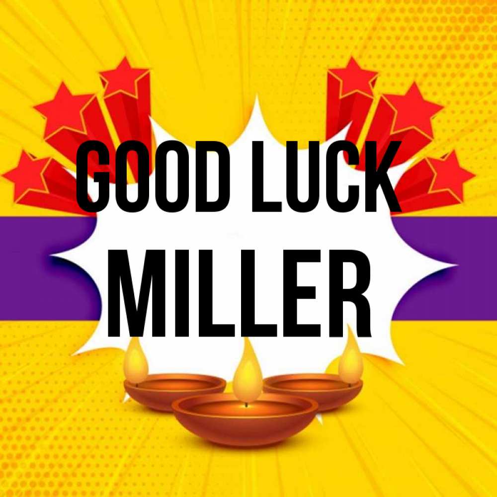 Greetings card с именем, Miller Good luck векторное изображение Greetings with text for free download 