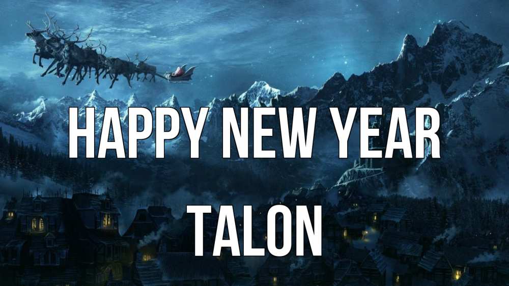 Greetings card с именем, Talon Happy New Year дед мороз олени Greetings with text for free download 