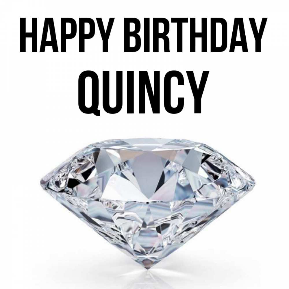 Greetings card с именем, Quincy Happy Birthday к пожеланием быть богатым Greetings with text for free download 