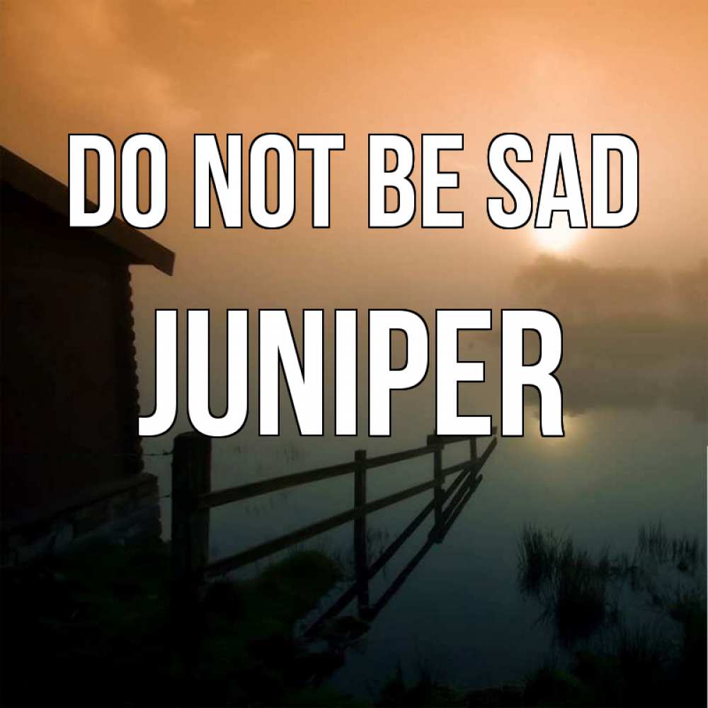 Greetings card с именем, Juniper Do not be sad дом у озера Greetings with text for free download 