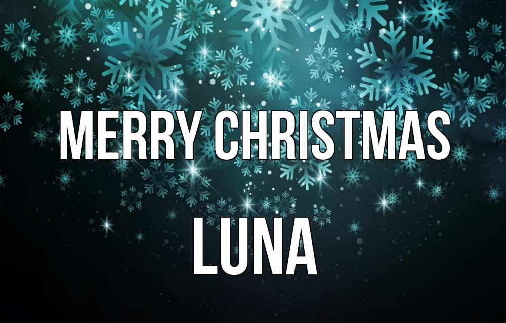 Greetings card с именем, Luna Merry Christmas Снежинки Greetings with text for free download 
