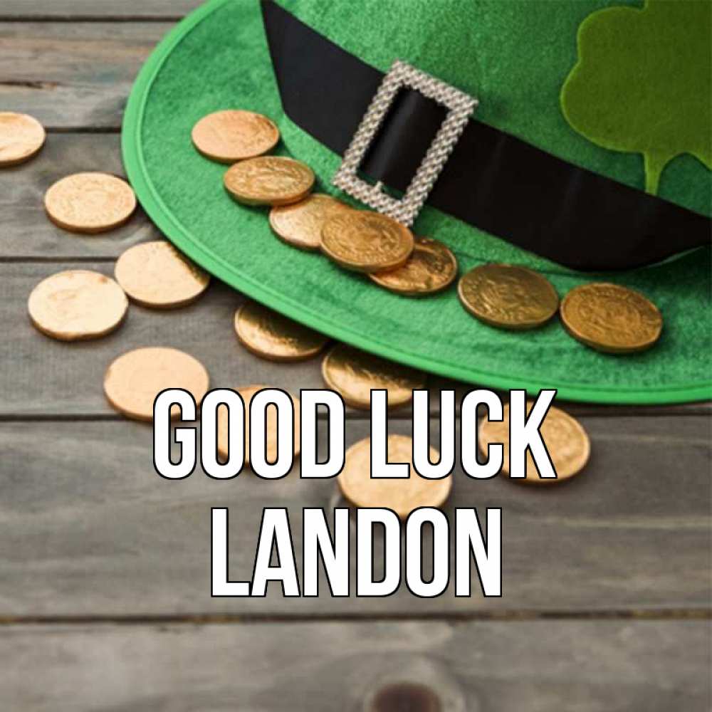 Greetings card с именем, Landon Good luck монеты Greetings with text for free download 