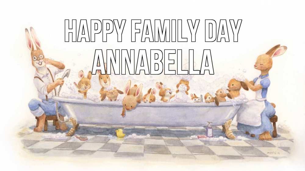 Greetings card с именем, Annabella happy family day с днем семьи Greetings with text for free download 