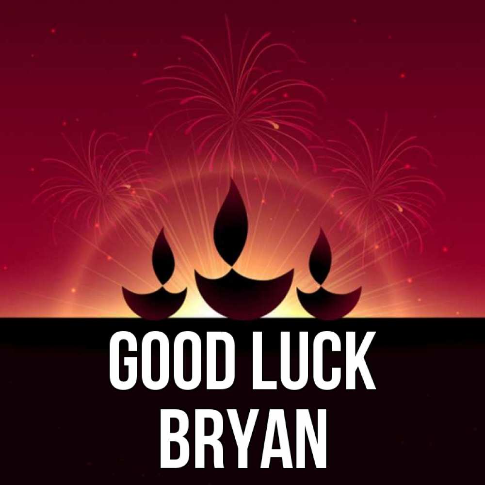 Greetings card с именем, Bryan Good luck праздник Greetings with text for free download 