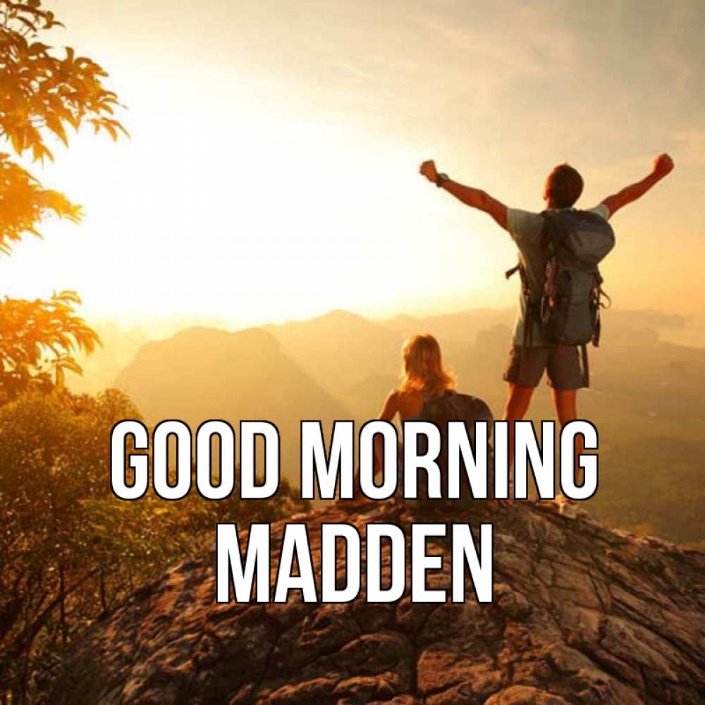 Greetings card с именем, Madden Good morning утро в горах Greetings with text for free download 