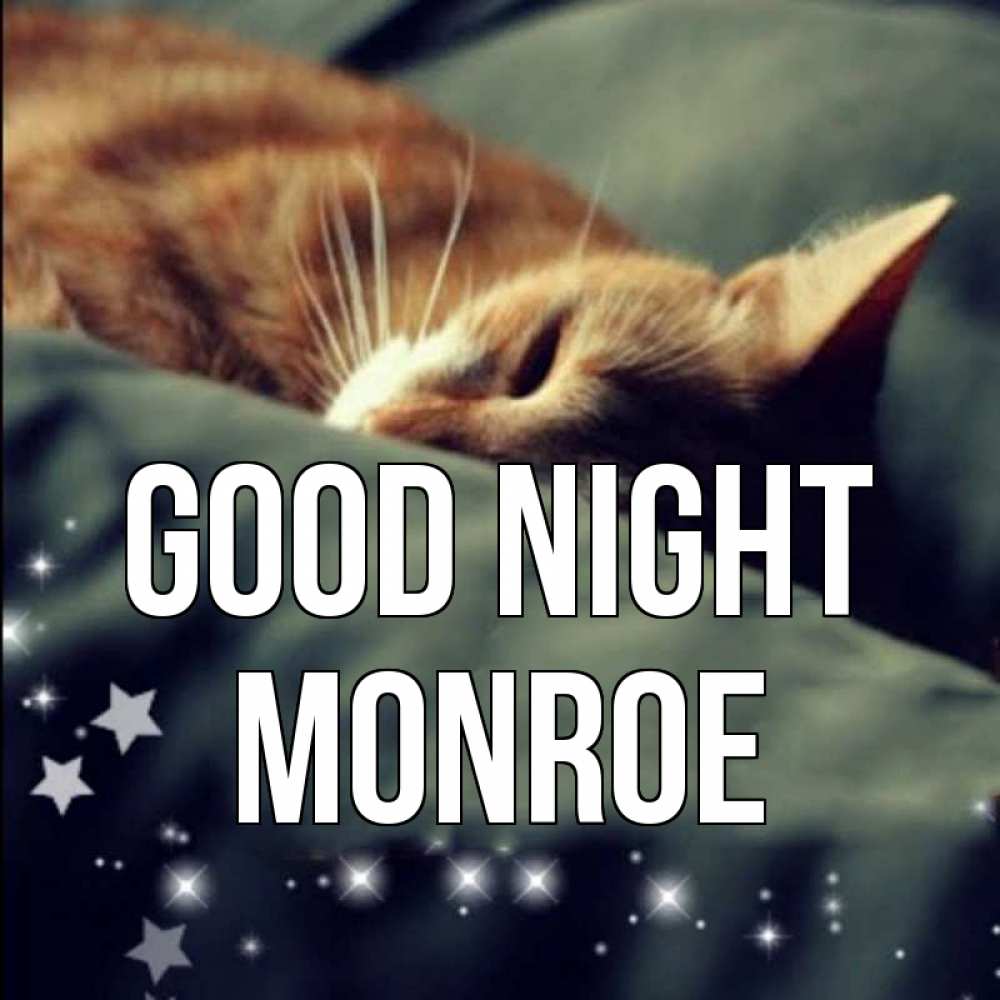 Greetings card с именем, Monroe Good night кроватка Greetings with text for free download 