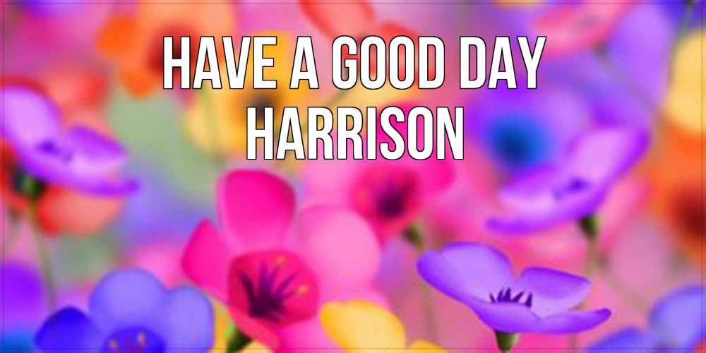 Greetings card с именем, Harrison Have a good day открытка повышающая настроение Greetings with text for free download 