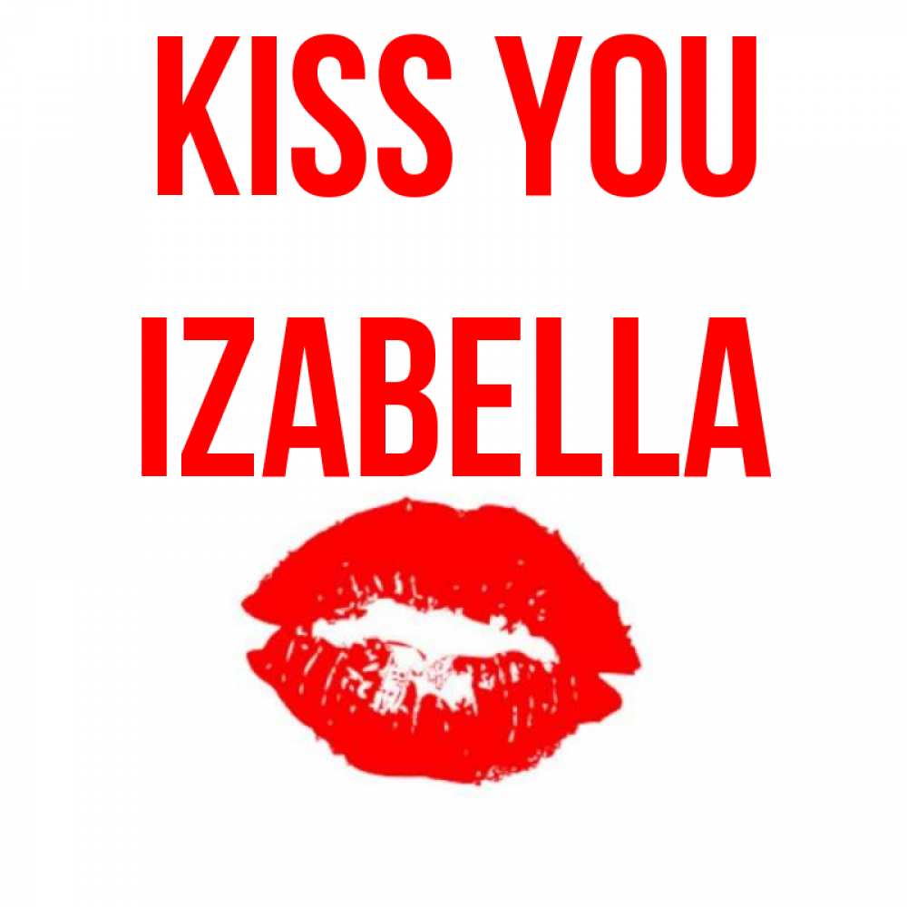 Greetings card с именем, Izabella Kiss you помада и губы Greetings with text for free download 