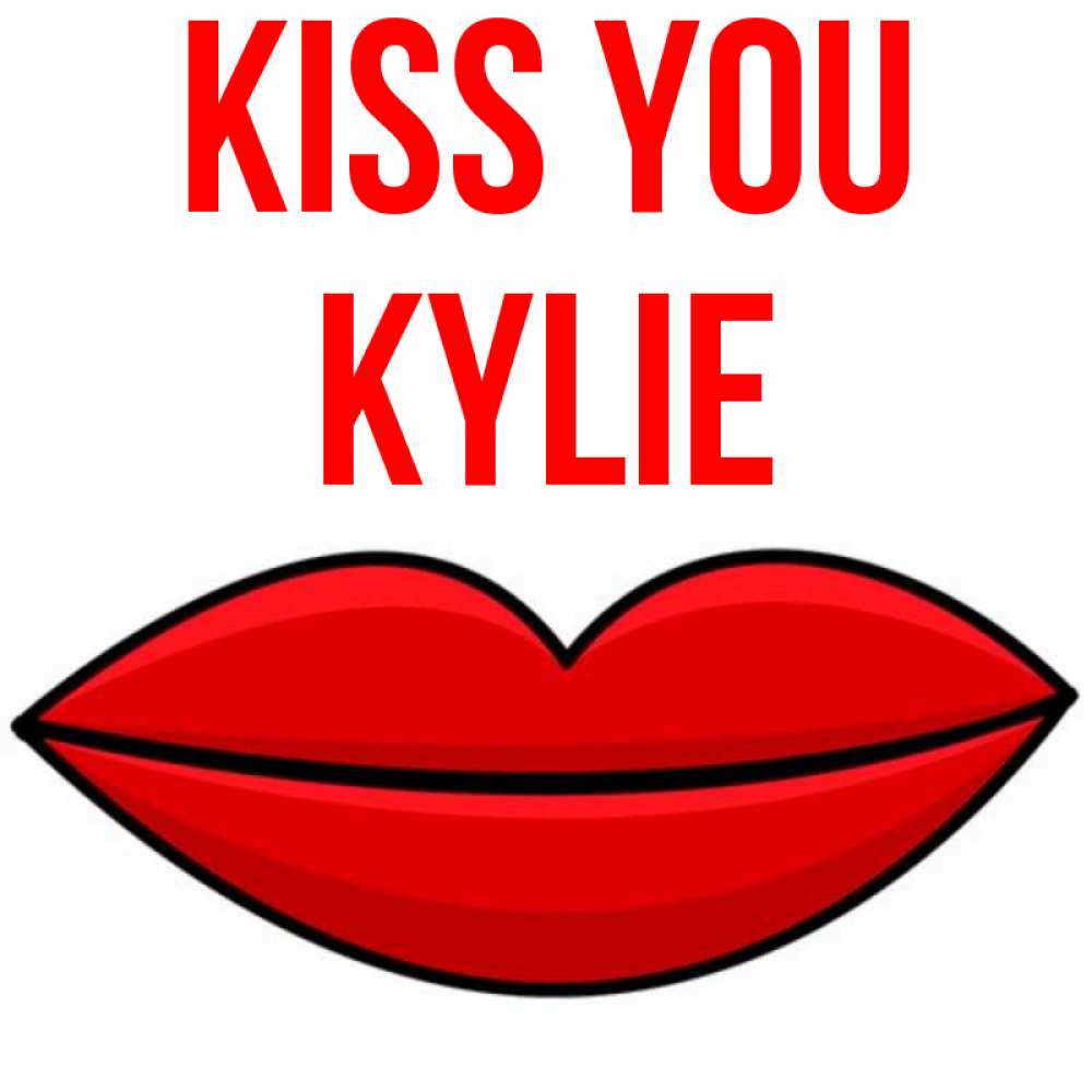 Greetings card с именем, Kylie Kiss you губы векторные Greetings with text for free download 