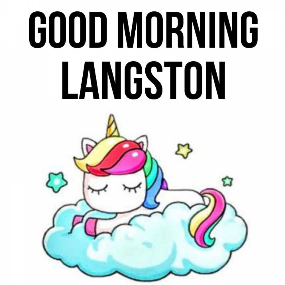 Greetings card с именем, Langston Good morning радужное утро Greetings with text for free download 