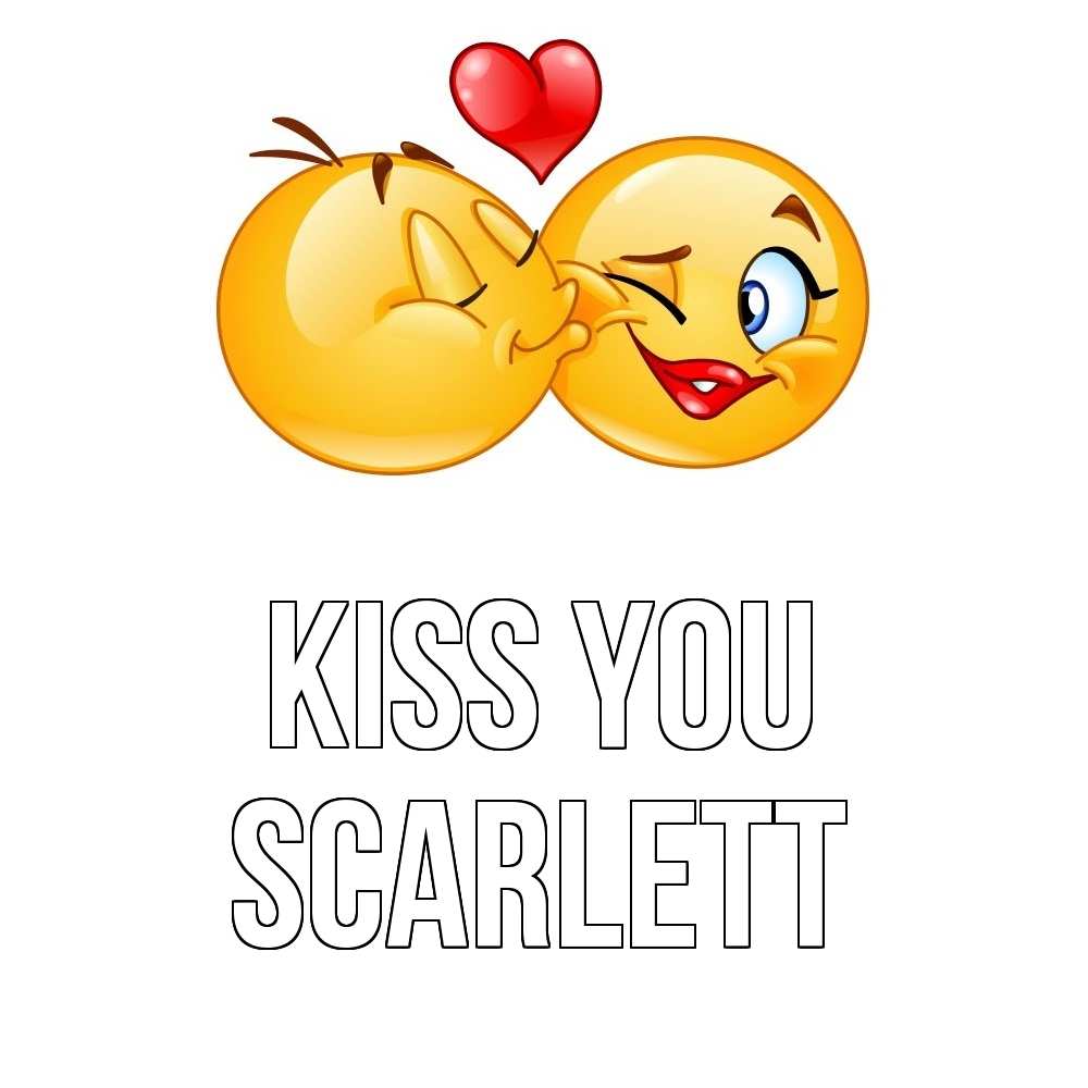 Greetings card с именем, Scarlett Kiss you губы и белые зубы Greetings with text for free download 