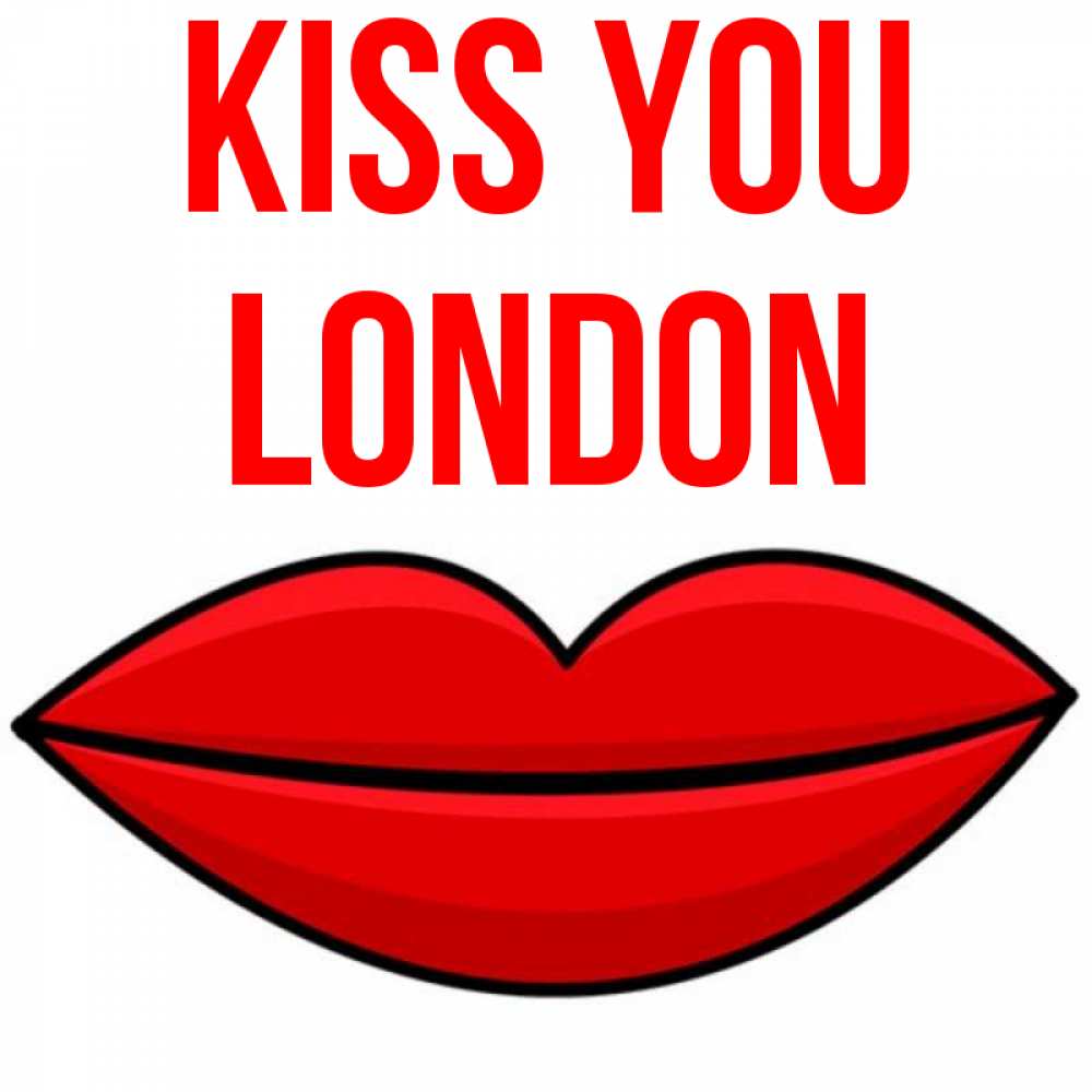 Greetings card с именем, London Kiss you губы векторные Greetings with text for free download 
