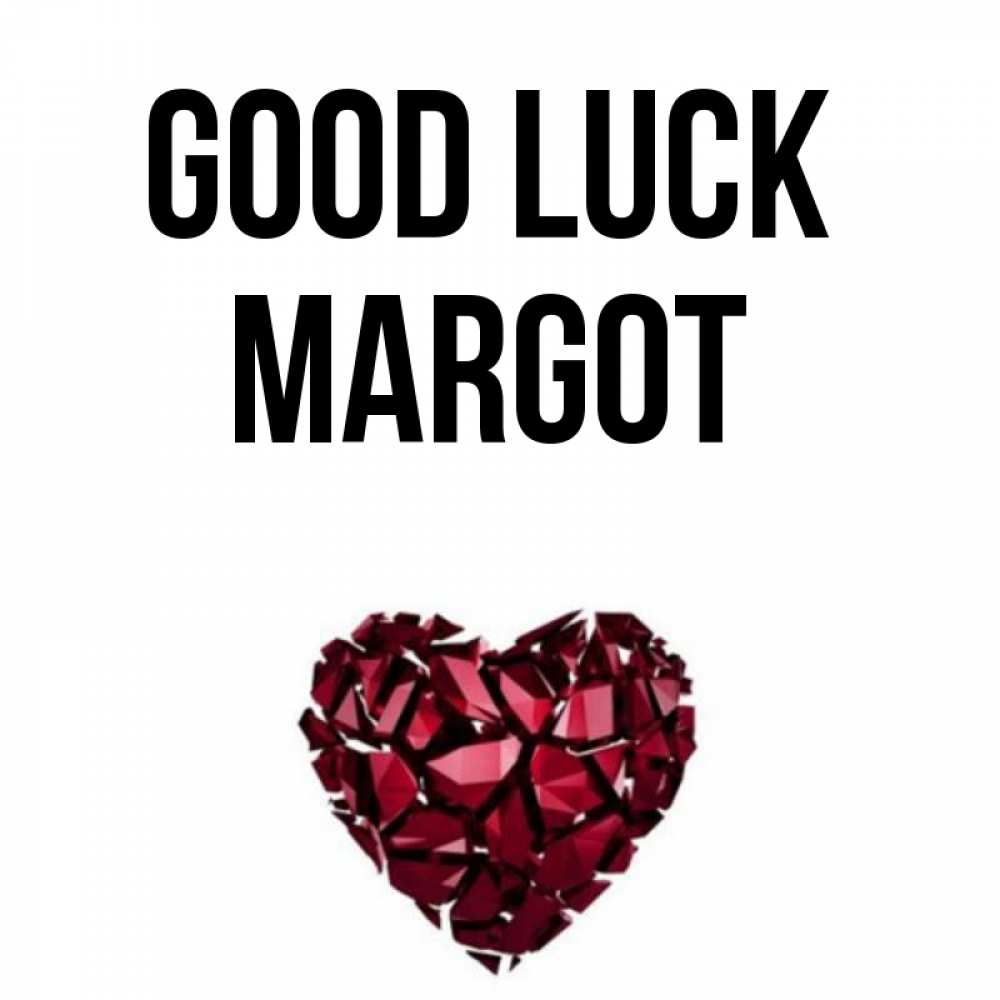 Greetings card с именем, Margot Good luck бордовое из кристаллов  1 Greetings with text for free download 