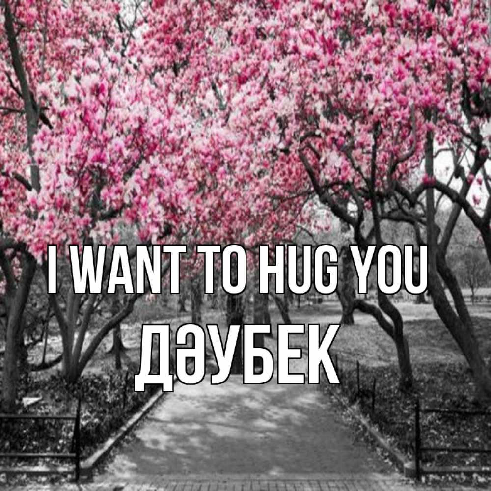 Greetings card с именем, Дәубек I want to hug you обработанное фото Greetings with text for free download 