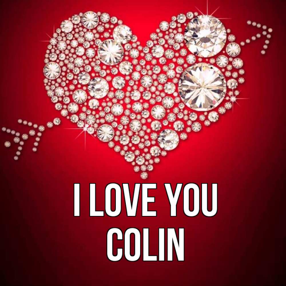 Greetings card с именем, Colin I love you стрела купидона Greetings with text for free download 