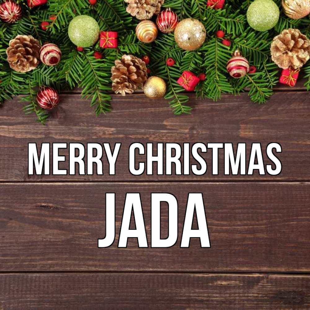 Greetings card с именем, Jada Merry Christmas с рождеством Greetings with text for free download 