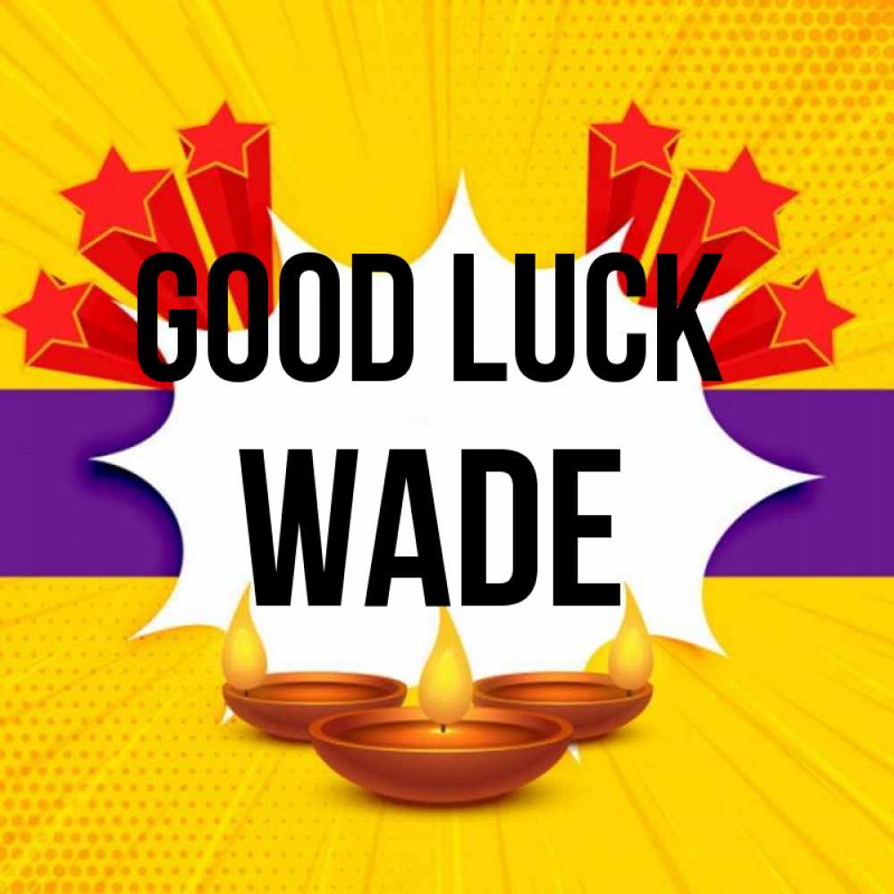 Greetings card с именем, Wade Good luck векторное изображение Greetings with text for free download 