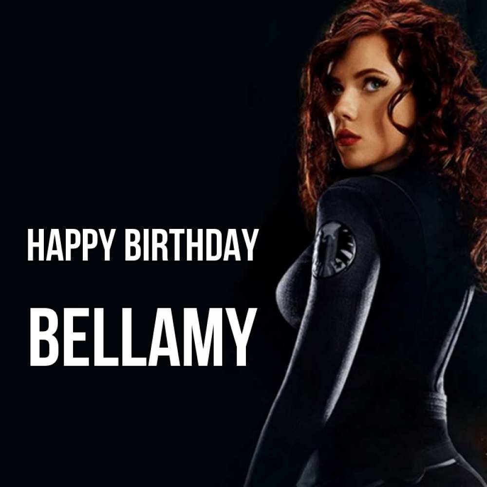 Greetings card с именем, Bellamy Happy Birthday Марвел черная вдова Greetings with text for free download 