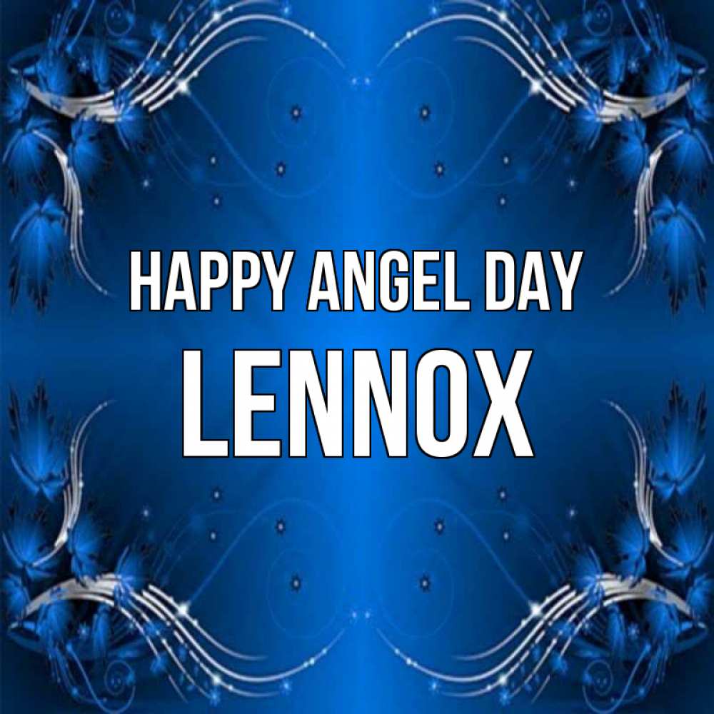 Greetings card с именем, Lennox happy angel day красивая рамочка с узорами Greetings with text for free download 