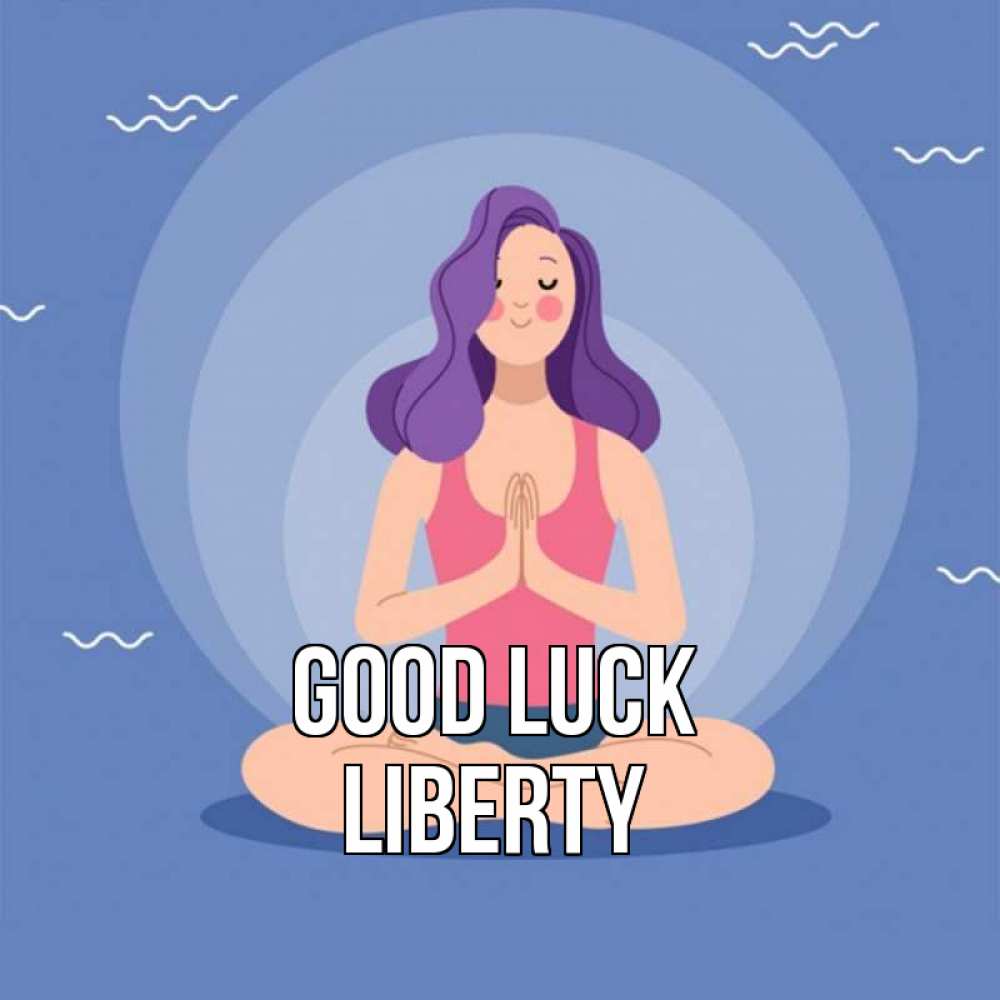 Greetings card с именем, Liberty Good luck девушка с фиолетовыми волосами Greetings with text for free download 
