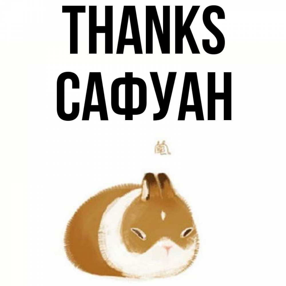 Greetings card с именем, САФУАН Thanks коричнево белый домашний питомец Greetings with text for free download 