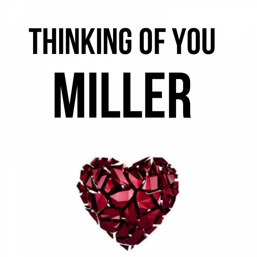 Greetings card с именем, Miller Thinking of you рубиновое 1 Greetings with text for free download 