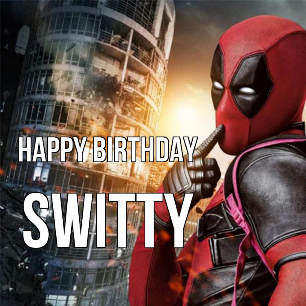 Greetings card с именем, switty Happy Birthday с супергероями Greetings with text for free download 