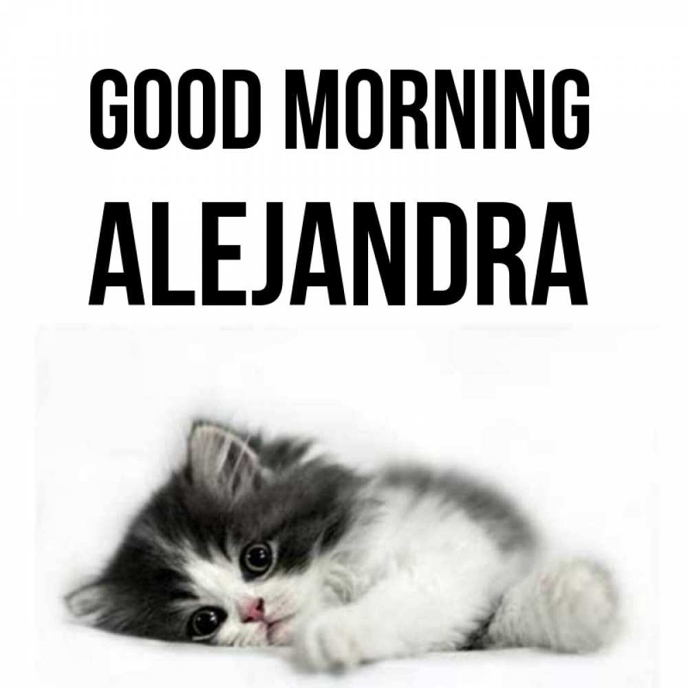 Greetings card с именем, Alejandra Good morning кот лапки Greetings with text for free download 
