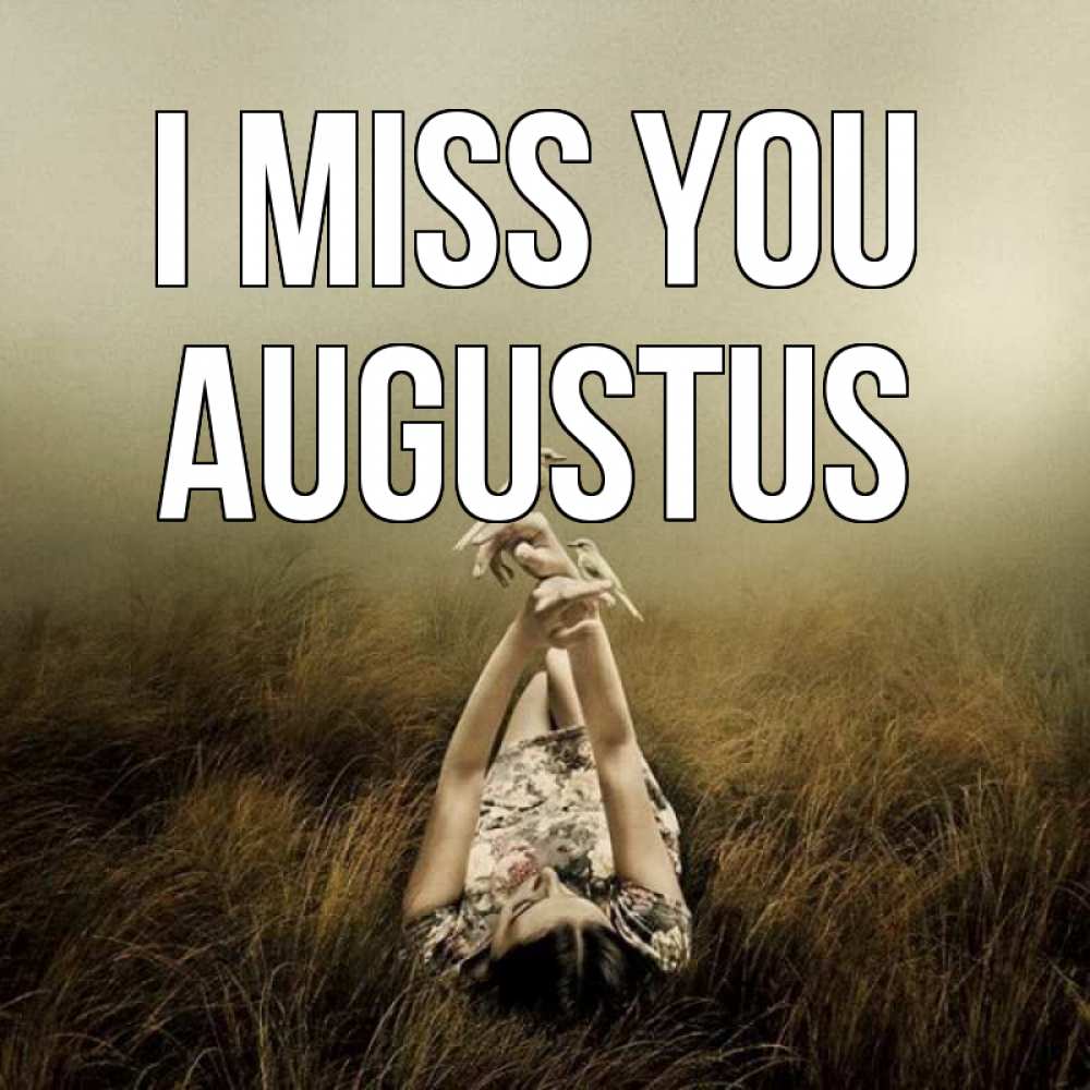 Greetings card с именем, Augustus I miss you девушка с голубями Greetings with text for free download 