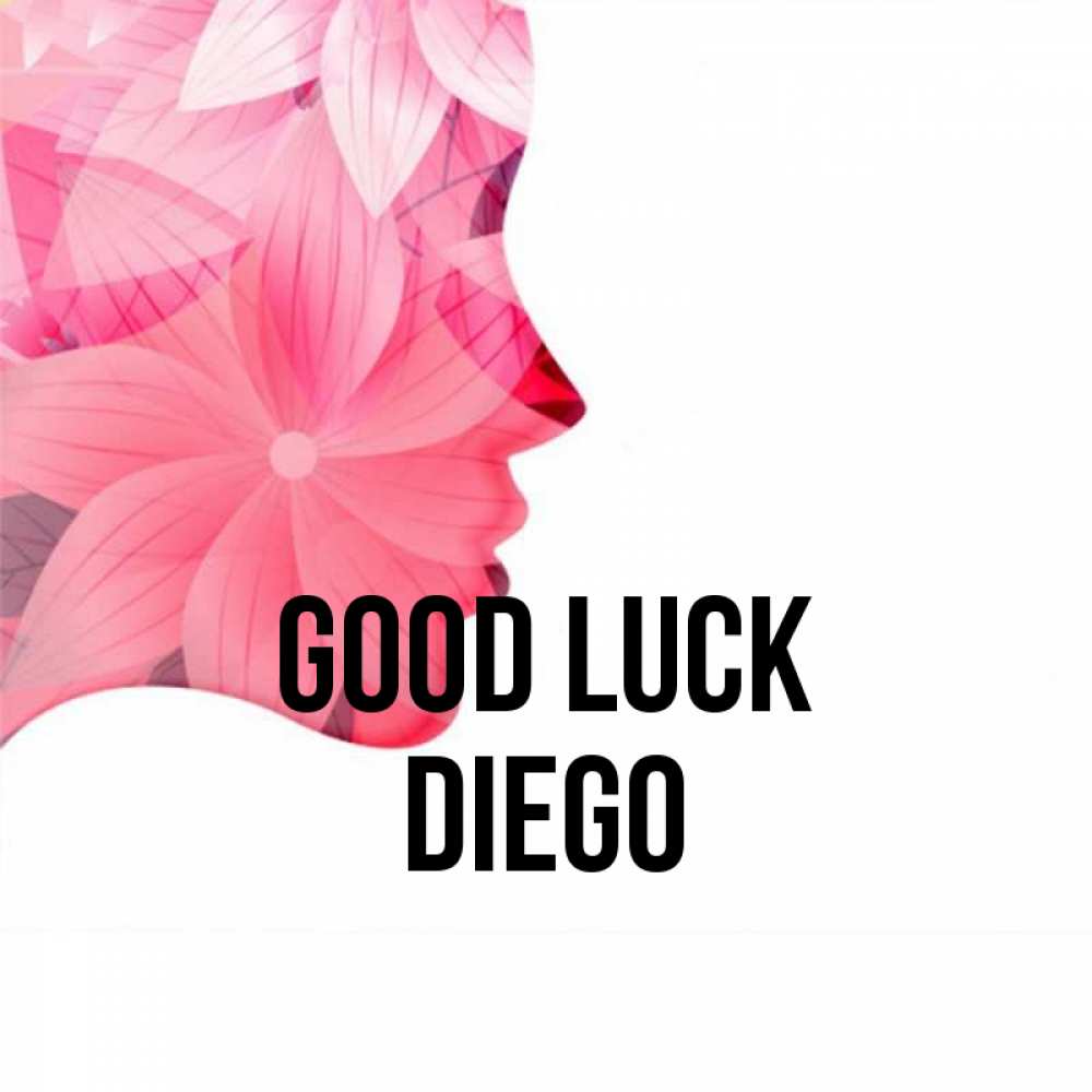 Greetings card с именем, Diego Good luck на удачу Greetings with text for free download 