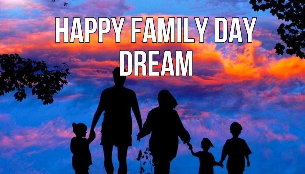 Greetings card с именем, Dream happy family day семья Greetings with text for free download 