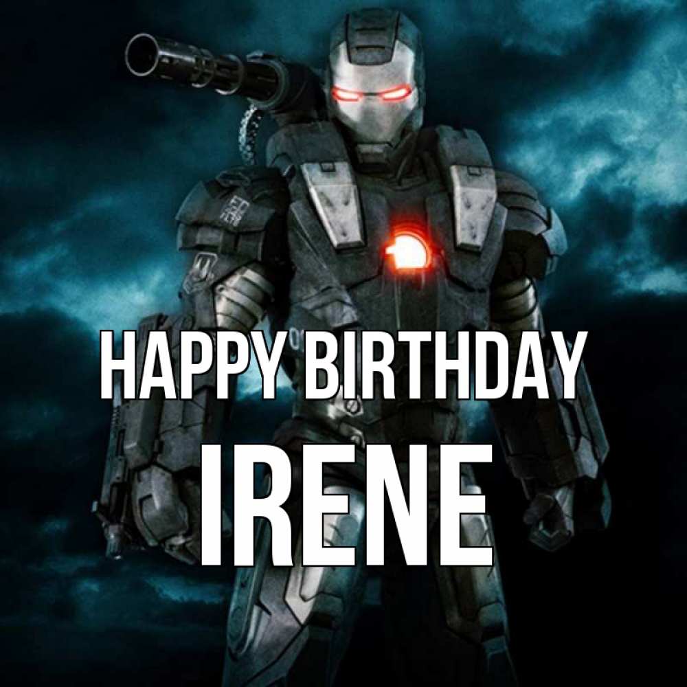 Greetings card с именем, Irene Happy Birthday марвел супергерой в новом костюме Greetings with text for free download 