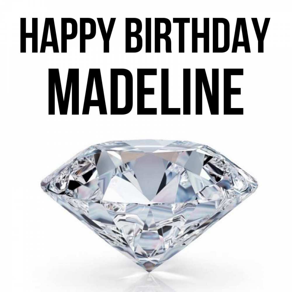 Greetings card с именем, Madeline Happy Birthday к пожеланием быть богатым Greetings with text for free download 