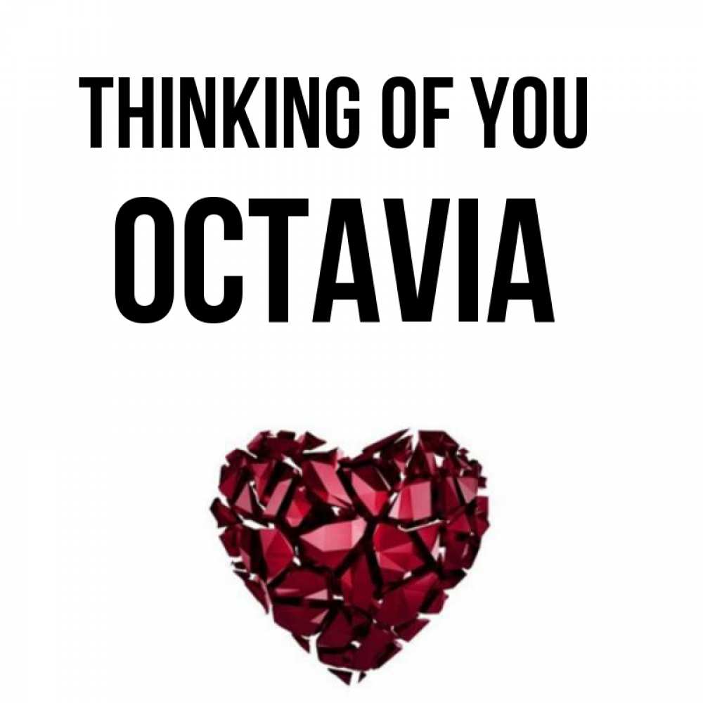 Greetings card с именем, Octavia Thinking of you рубиновое 1 Greetings with text for free download 
