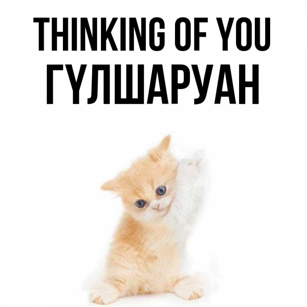 Greetings card с именем, ГҮЛШАРУАН Thinking of you зверушки и милота Greetings with text for free download 