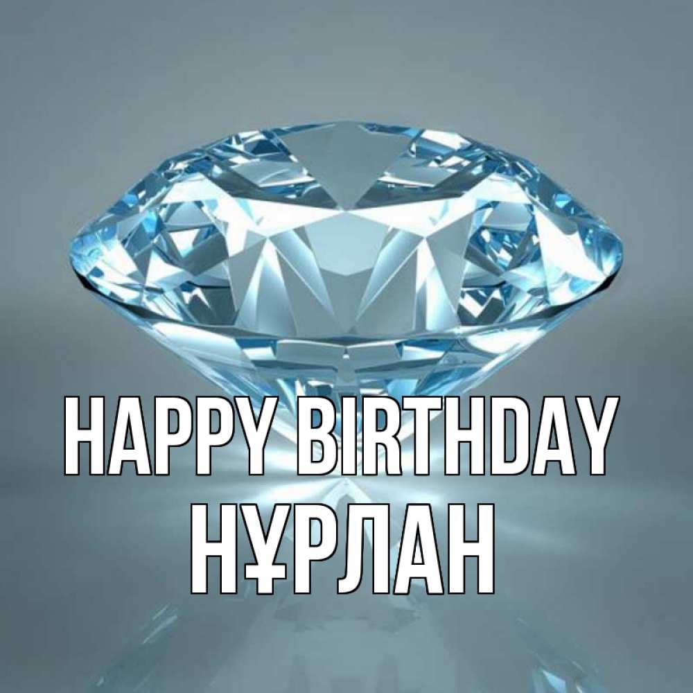 Greetings card с именем, НҰРЛАН Happy Birthday с бриллиантом голубого цвета Greetings with text for free download 