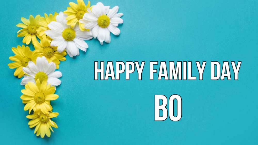 Greetings card с именем, Bo happy family day с днем семьи Greetings with text for free download 
