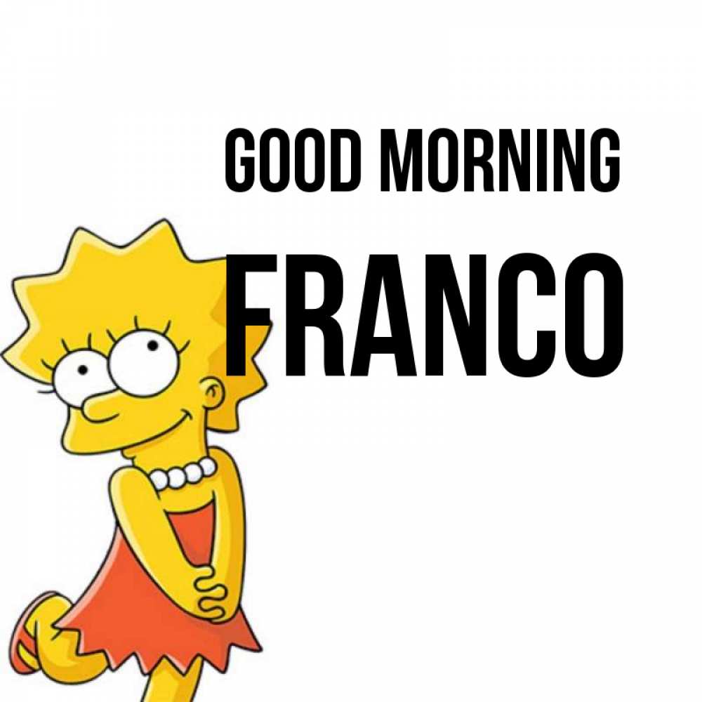 Greetings card с именем, Franco Good morning в платье и ожерелье Greetings with text for free download 
