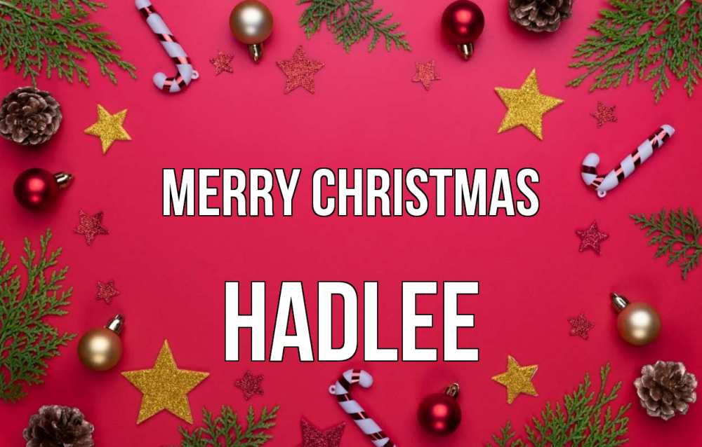 Greetings card с именем, Hadlee Merry Christmas с рождеством Greetings with text for free download 