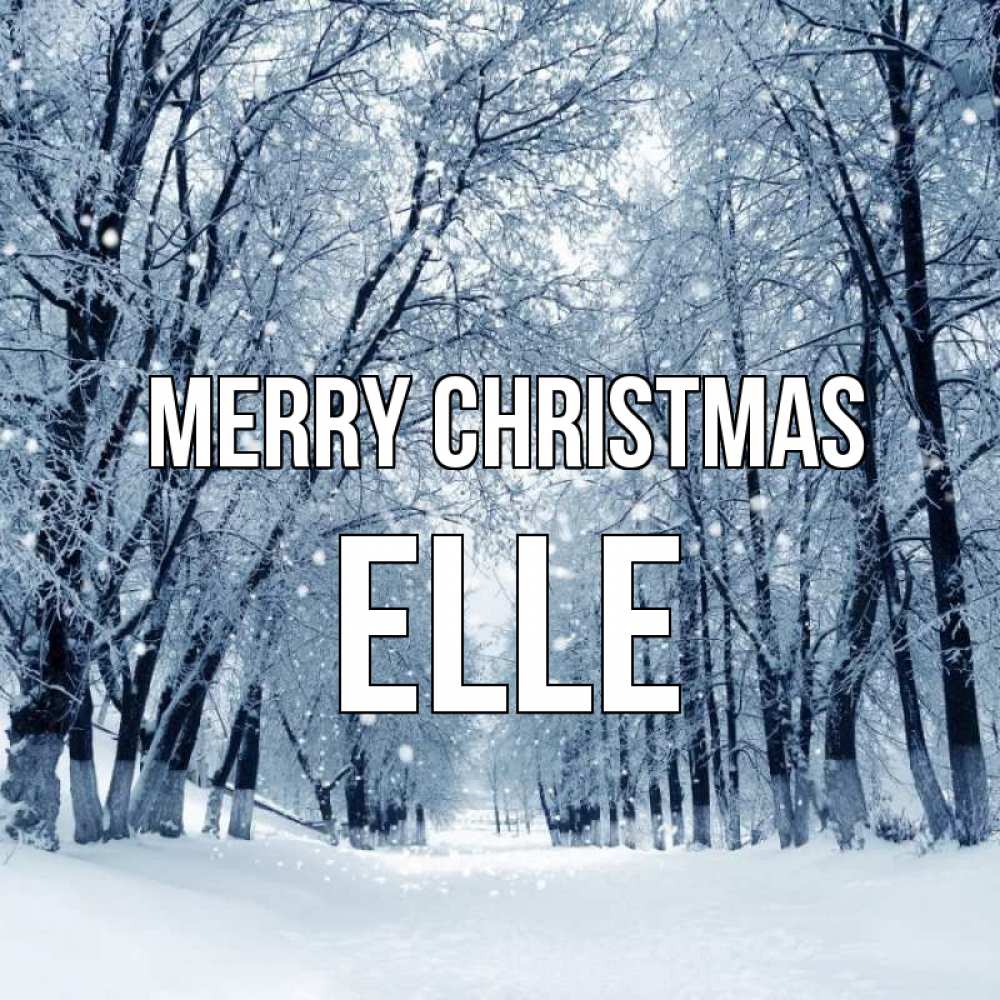 Greetings card с именем, Elle Merry Christmas снег, лес, парк Greetings with text for free download 