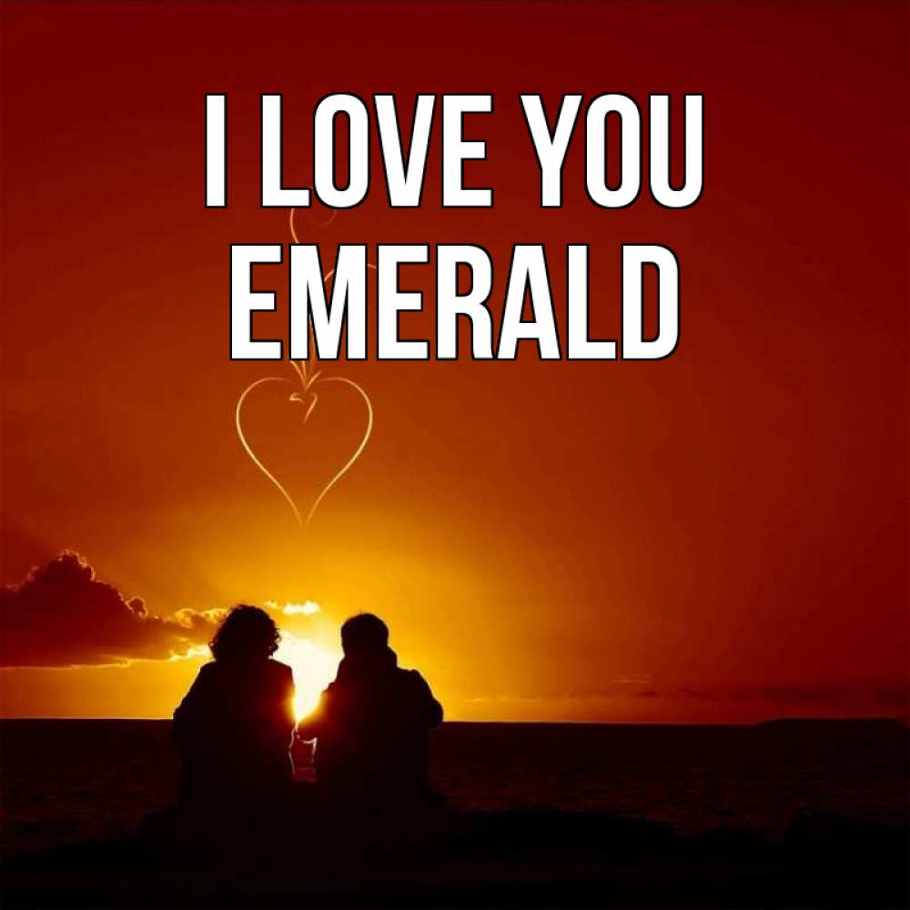 Greetings card с именем, Emerald I love you небо Greetings with text for free download 