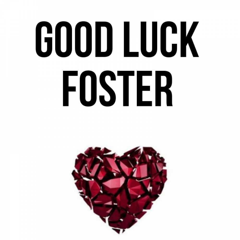 Greetings card с именем, Foster Good luck бордовое из кристаллов  1 Greetings with text for free download 