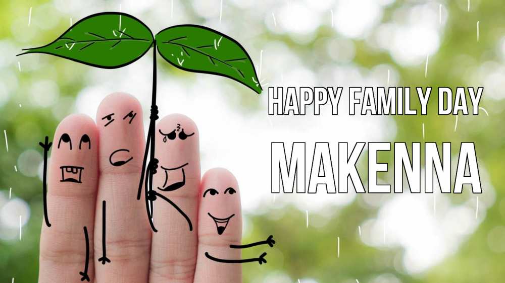 Greetings card с именем, Makenna happy family day с днем семьи Greetings with text for free download 