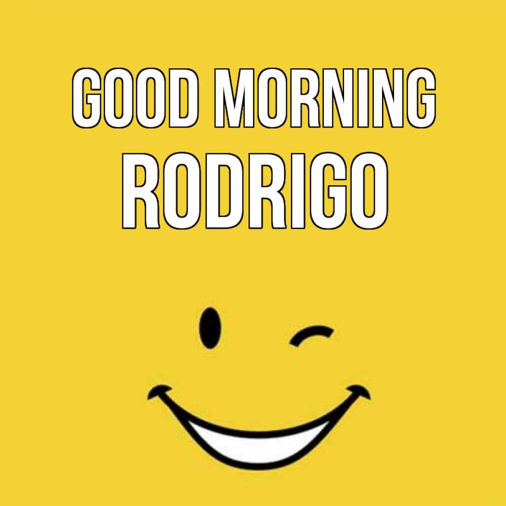 Greetings card с именем, Rodrigo Good morning оранжевый фон Greetings with text for free download 